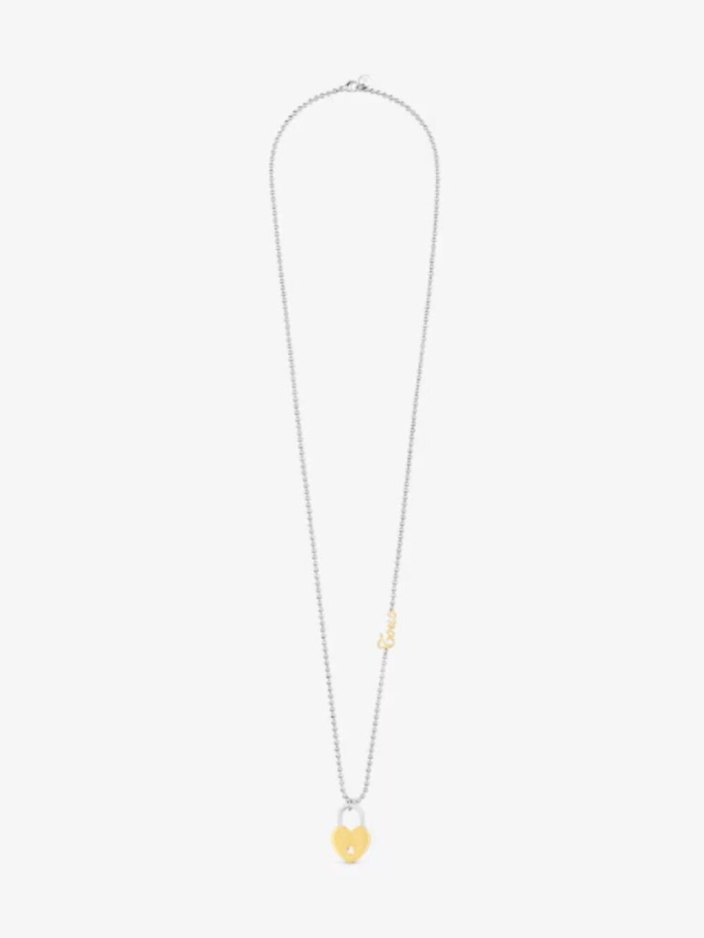 Tous Long two-tone steel Necklace with heart charm Tous Charming